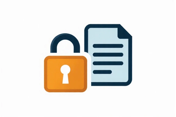 Ein stilisiertes Bild, das Urheberrecht und Datenschutz repräsentiert, mit einem Schloss und einem Dokument.